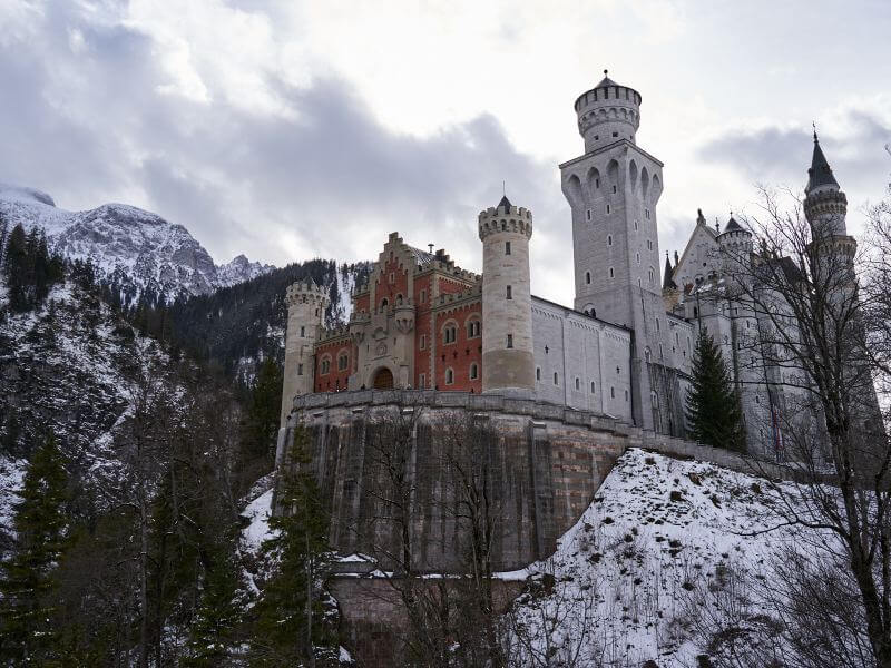 Neuschwanstein castle in winter 2